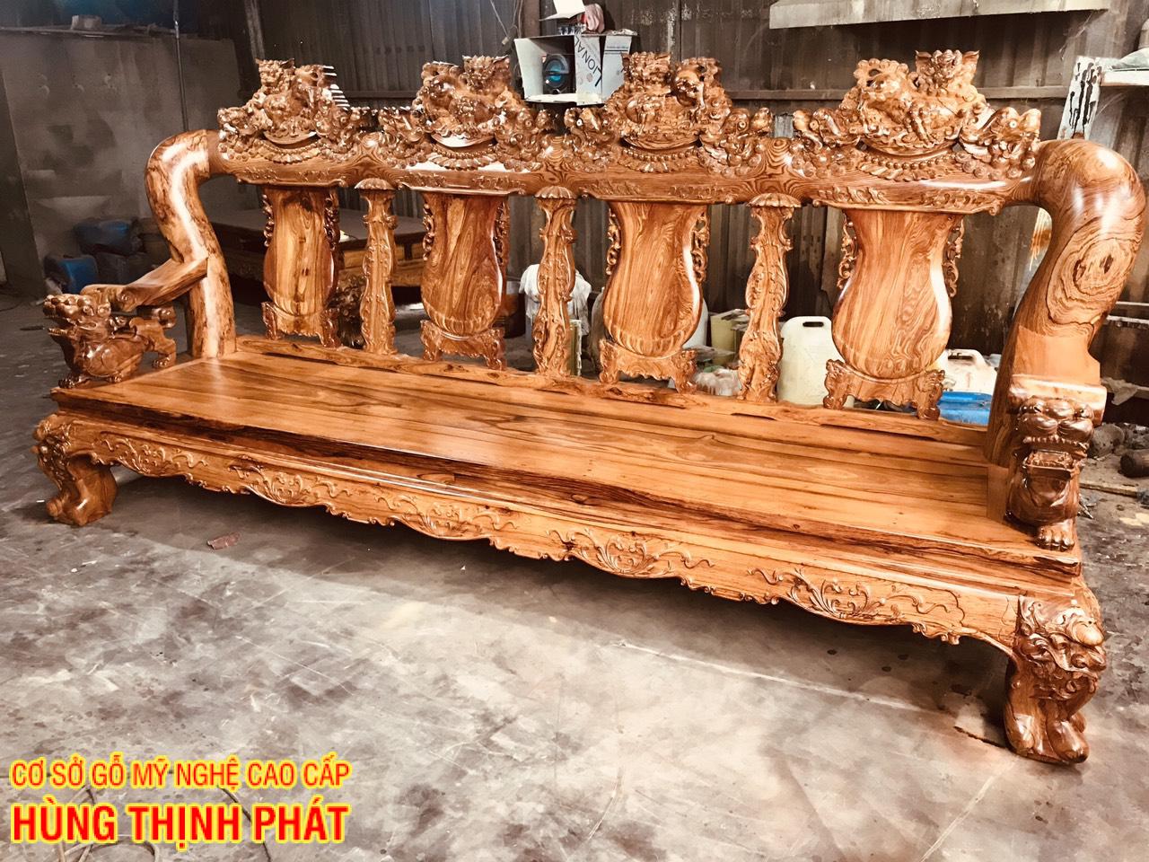 ghế dài bộ Cẩm Lai tay 20