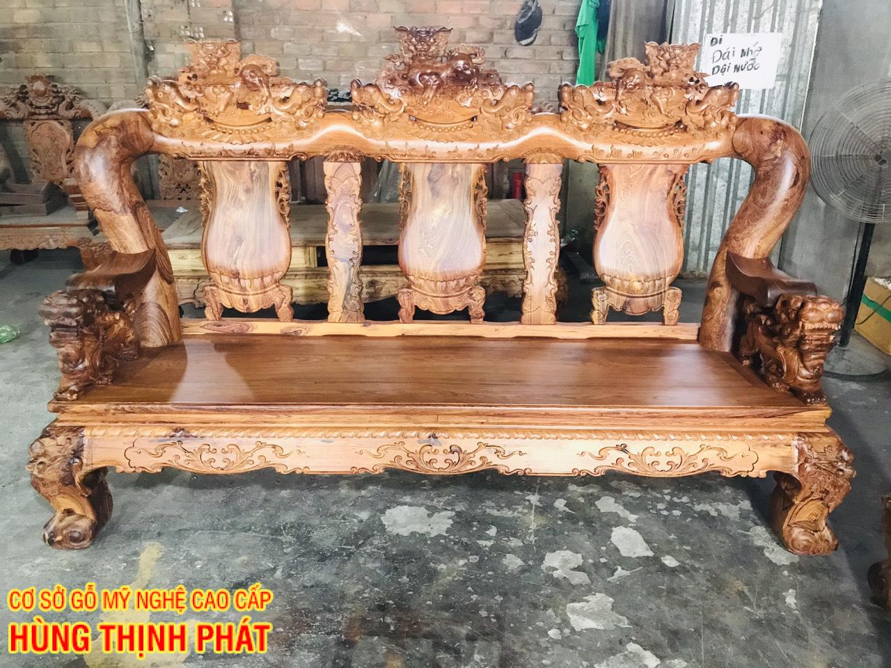 ghế dài bộ Cẩm Lai 10 món tay 16