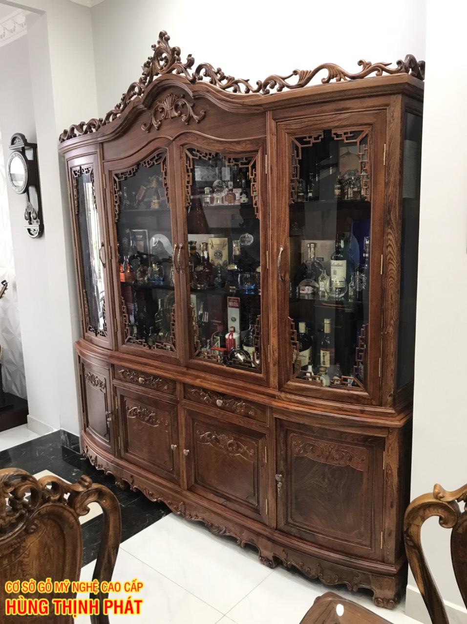 tủ rượu gỗ Cẩm chụp gócnghiêng