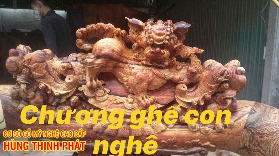 Chi tiết Con Nghê trên Chướng ghế