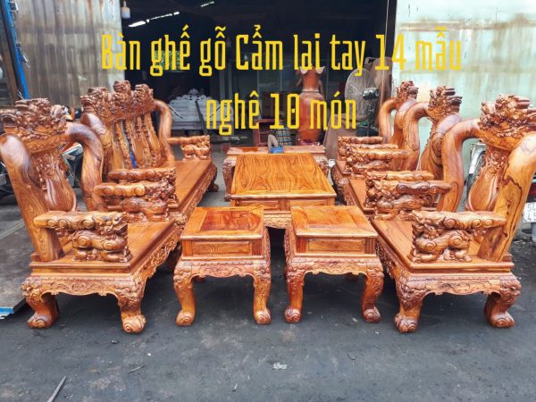 bàn ghế gỗ Cẩm Lai tay 14