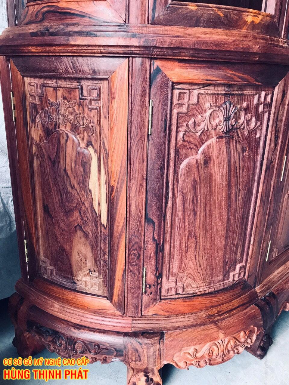 phần bên hông của tủ rượu gỗ Cẩm LAI