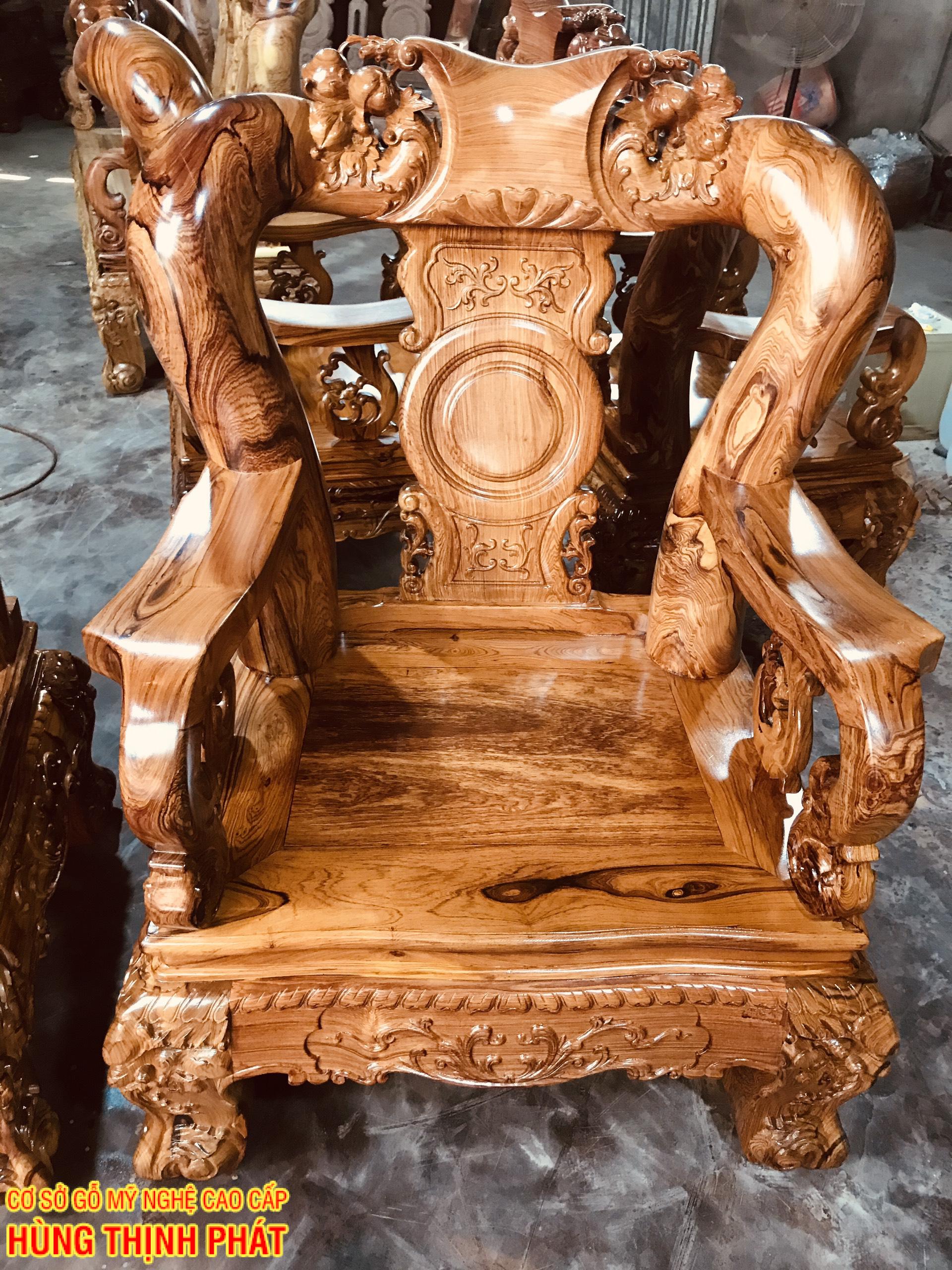 ghế con bộ bàn ghế phòng khách gỗ Cẩm Lai mẫu Đào Tiên tay 14