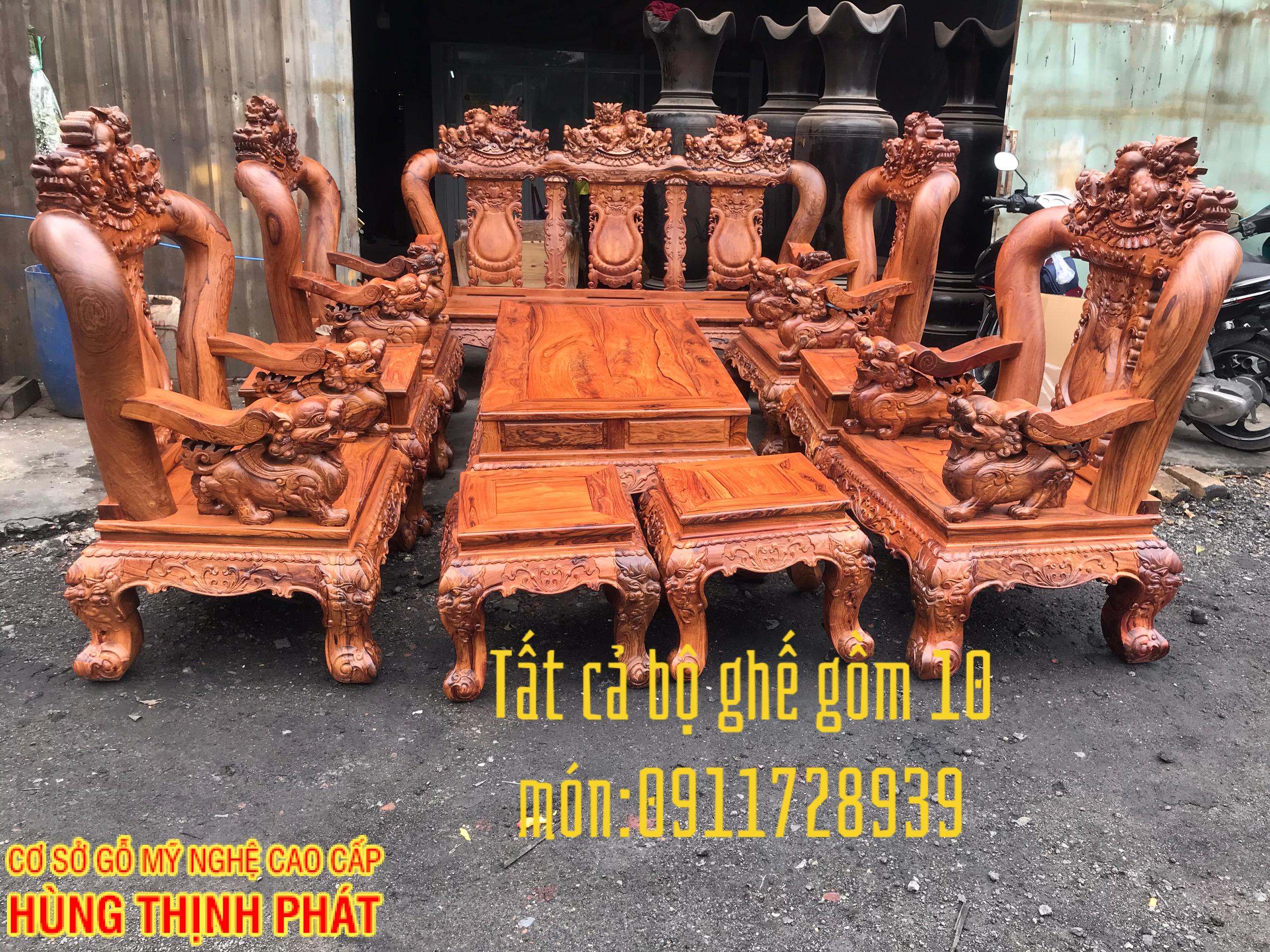 tổng quan bộ bàn ghế cẩm lai tay 14 10 món