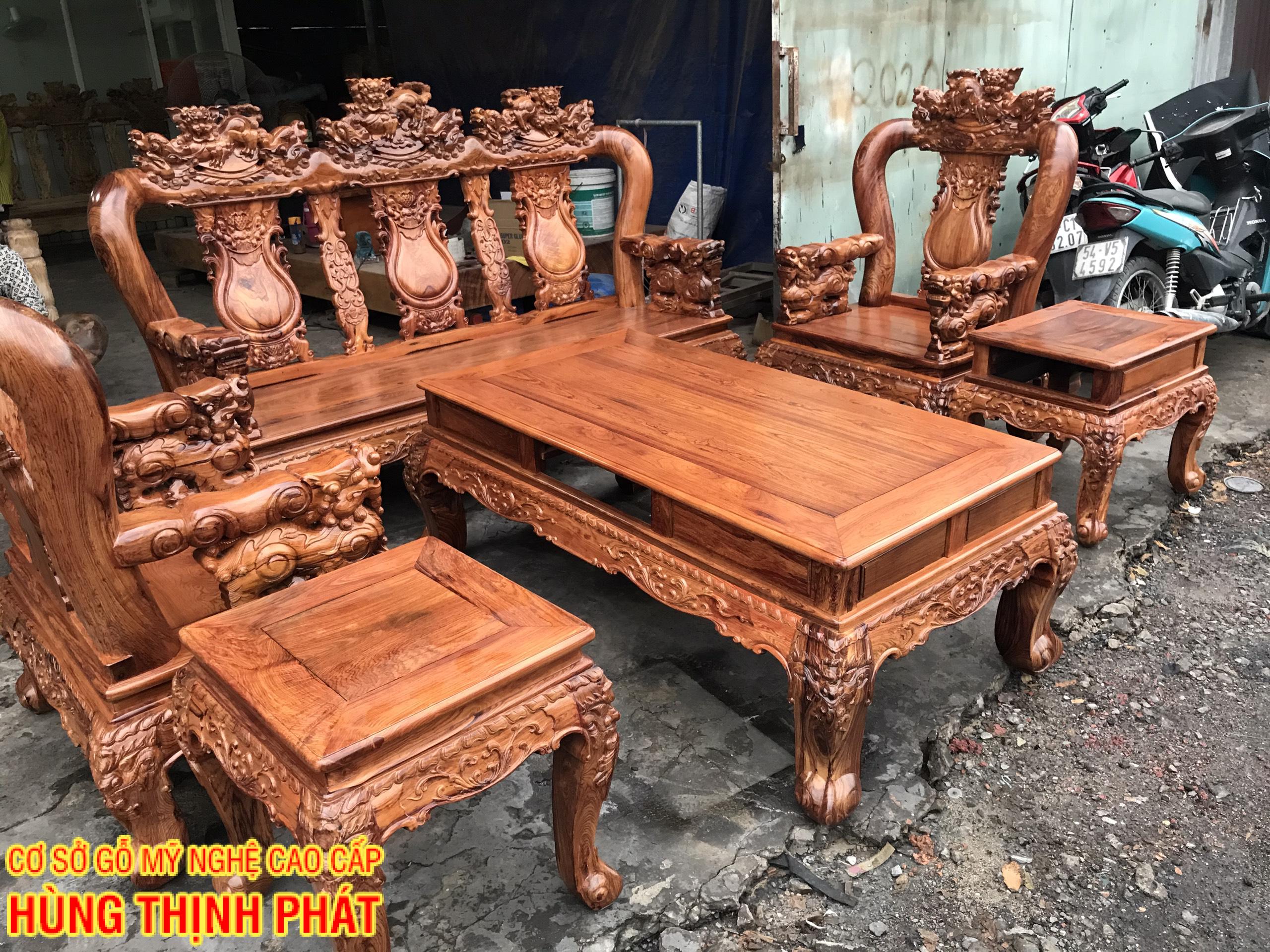 bàn ghế gỗ cẩm lai tay 12 6 món