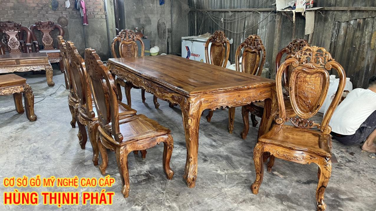 bỘ BÀN ĂN GỖ CẨM LAI KIỂU LUI LUIS