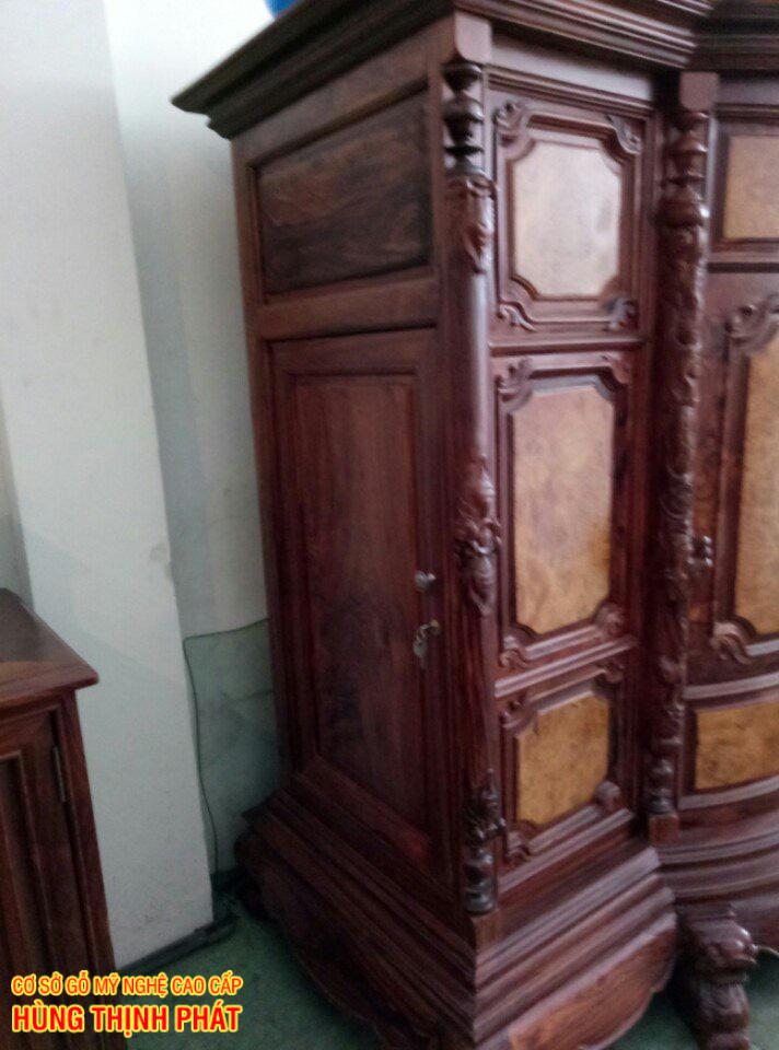 HÌNH ẢNH BÊN HÔNG TỦ THỜ GỖ CẨM LAI MẪU BỤNG PHỆ