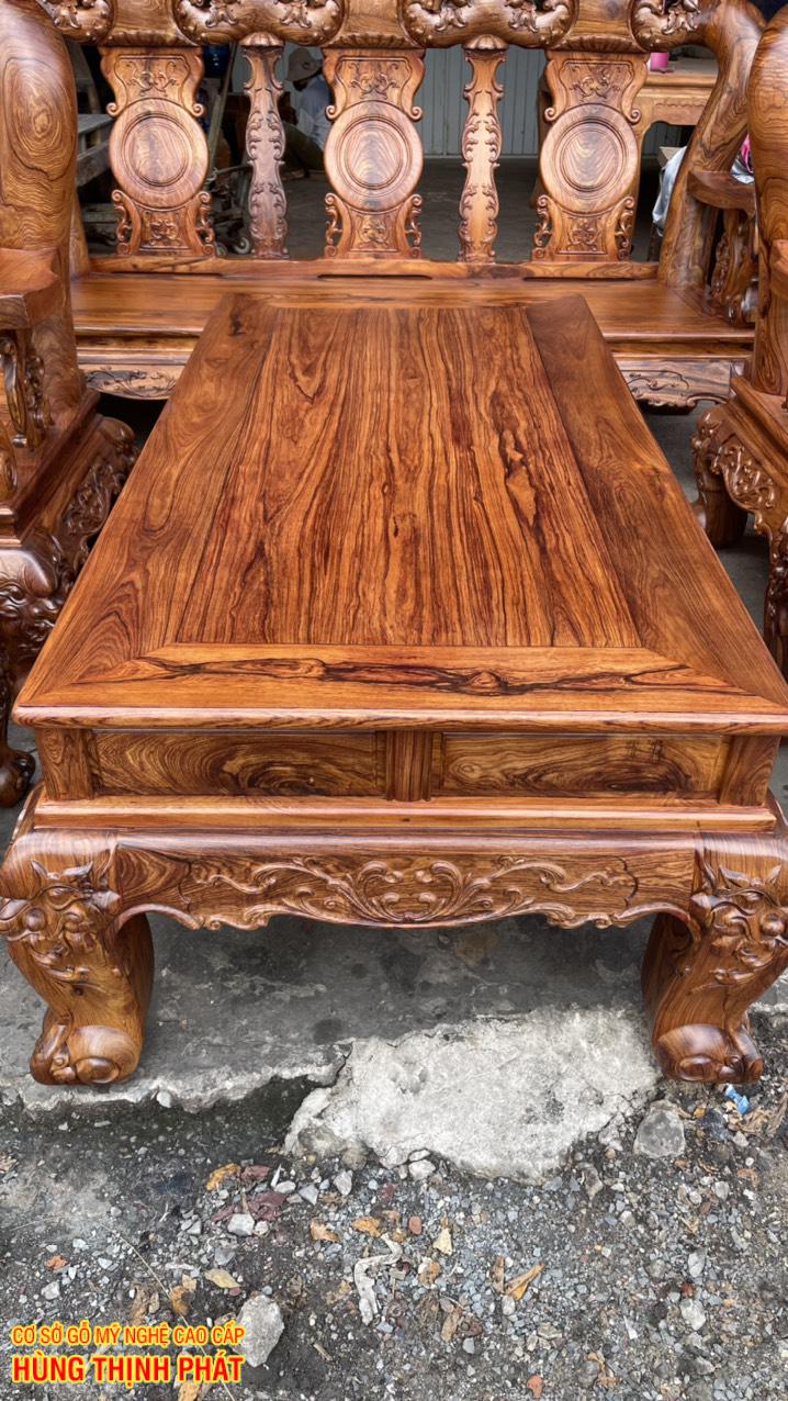 BÀN BỘ BÀN GHẾ PHÒNG KHACH TAY 14 6 MÓN MẶT LONG KHUNG