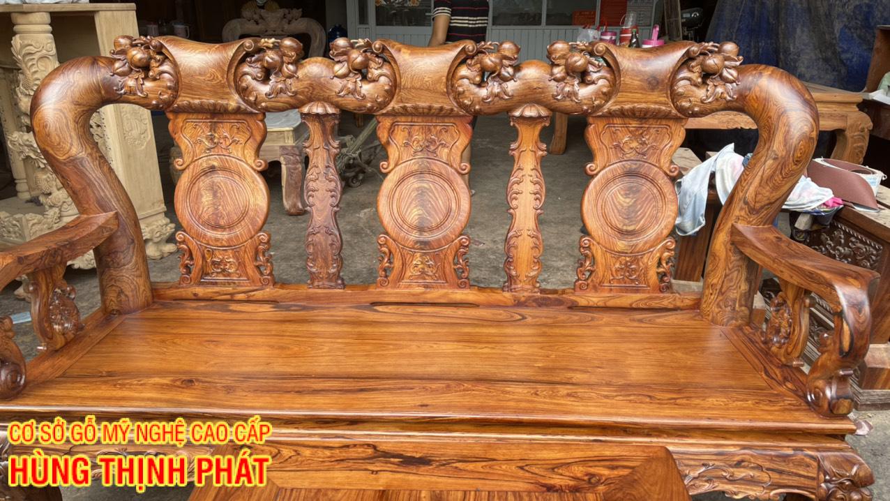 GHẾ DÀI BỘ BÀN GHẾ PHÒNG KHACH TAY 14 6 MÓN MẶT LONG KHUNG