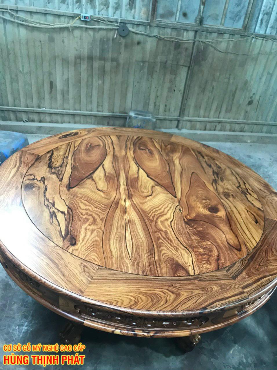MỘT SỐ MẪU BÀN ĂN GỖ CẨM LAI MẶT TRÒN DO HÙNG THỊNH PHÁT CHẾ TÁC