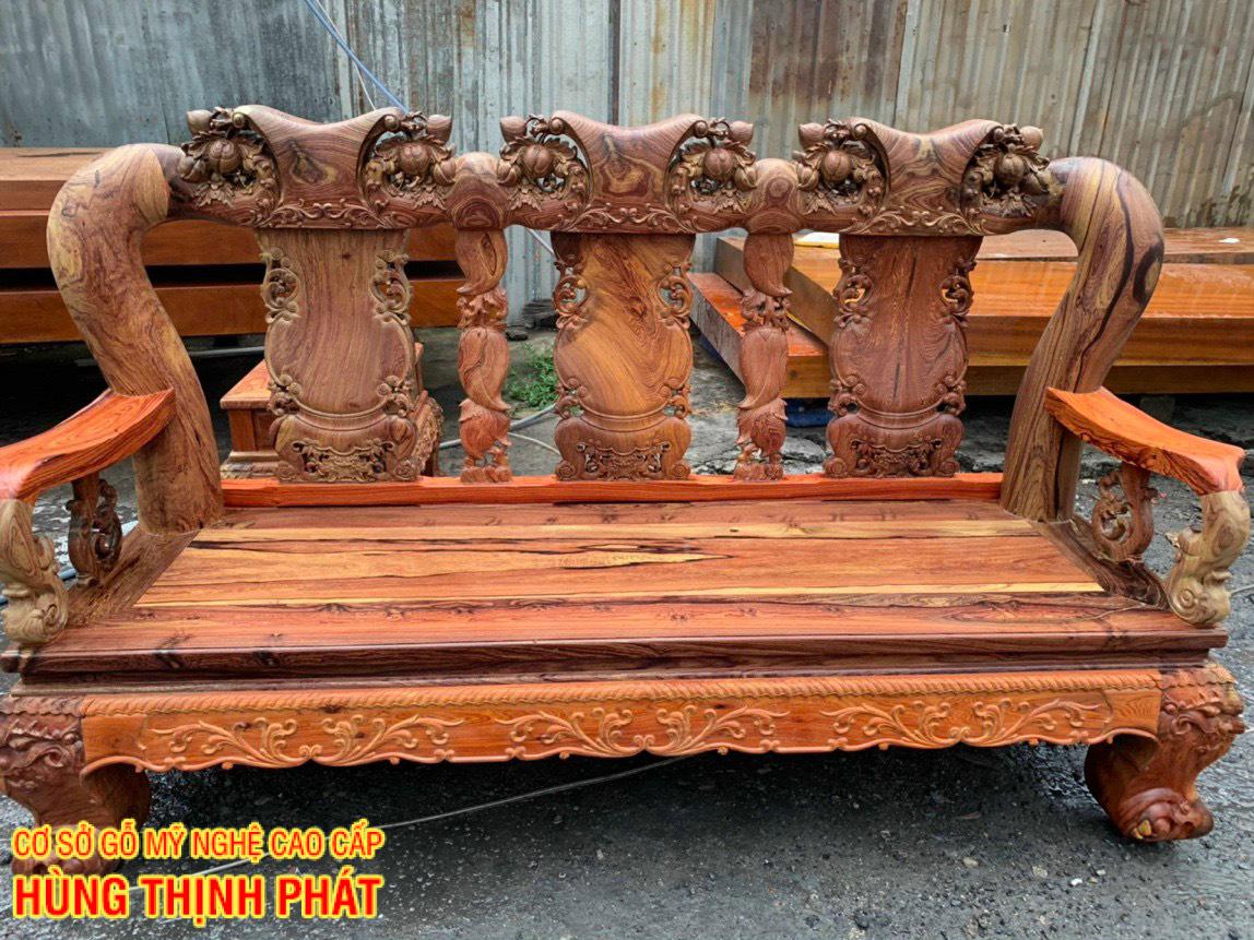 ghế dài bộ Cẩm Lai Tay 16 10 món