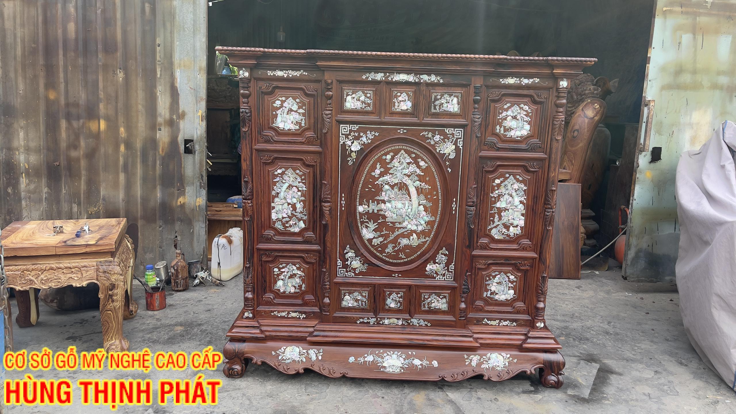 TỦ THỜ GỖ CẨM LAI KHẢM ỐC XÀ CỪ