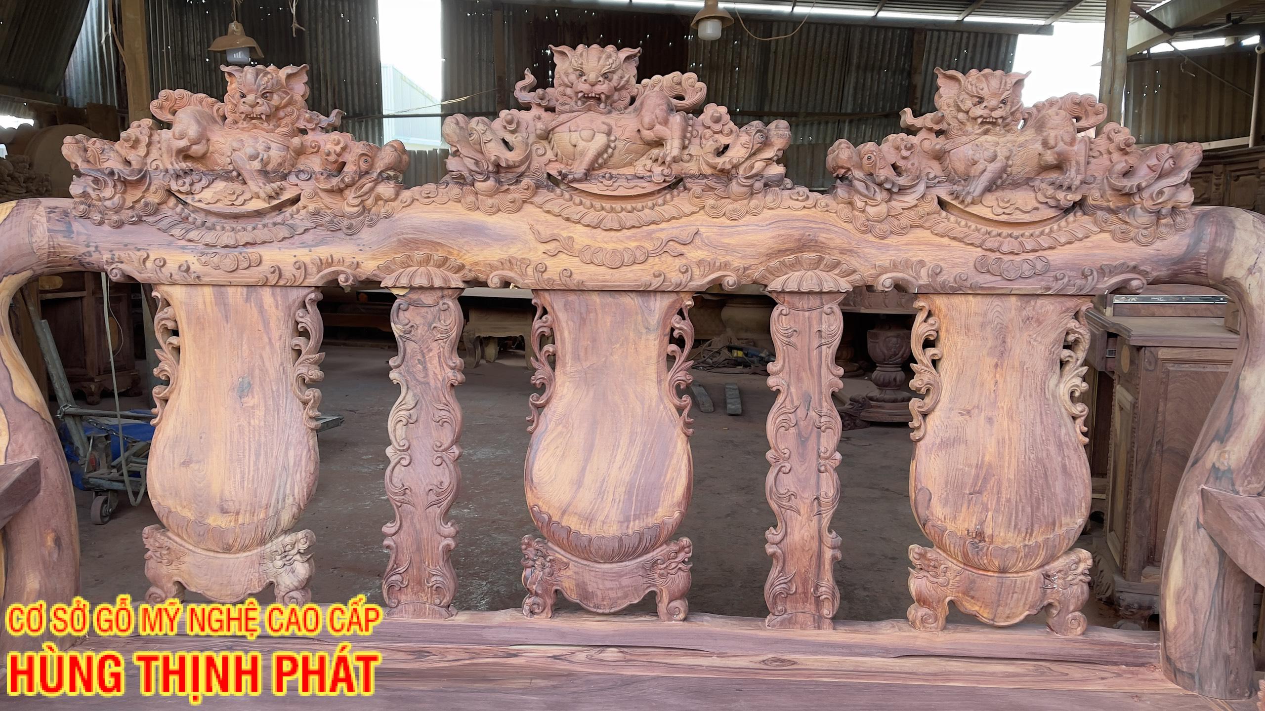 bàn ghế phòng khách hàng mộc gỗ Cẩm Lai tay 12