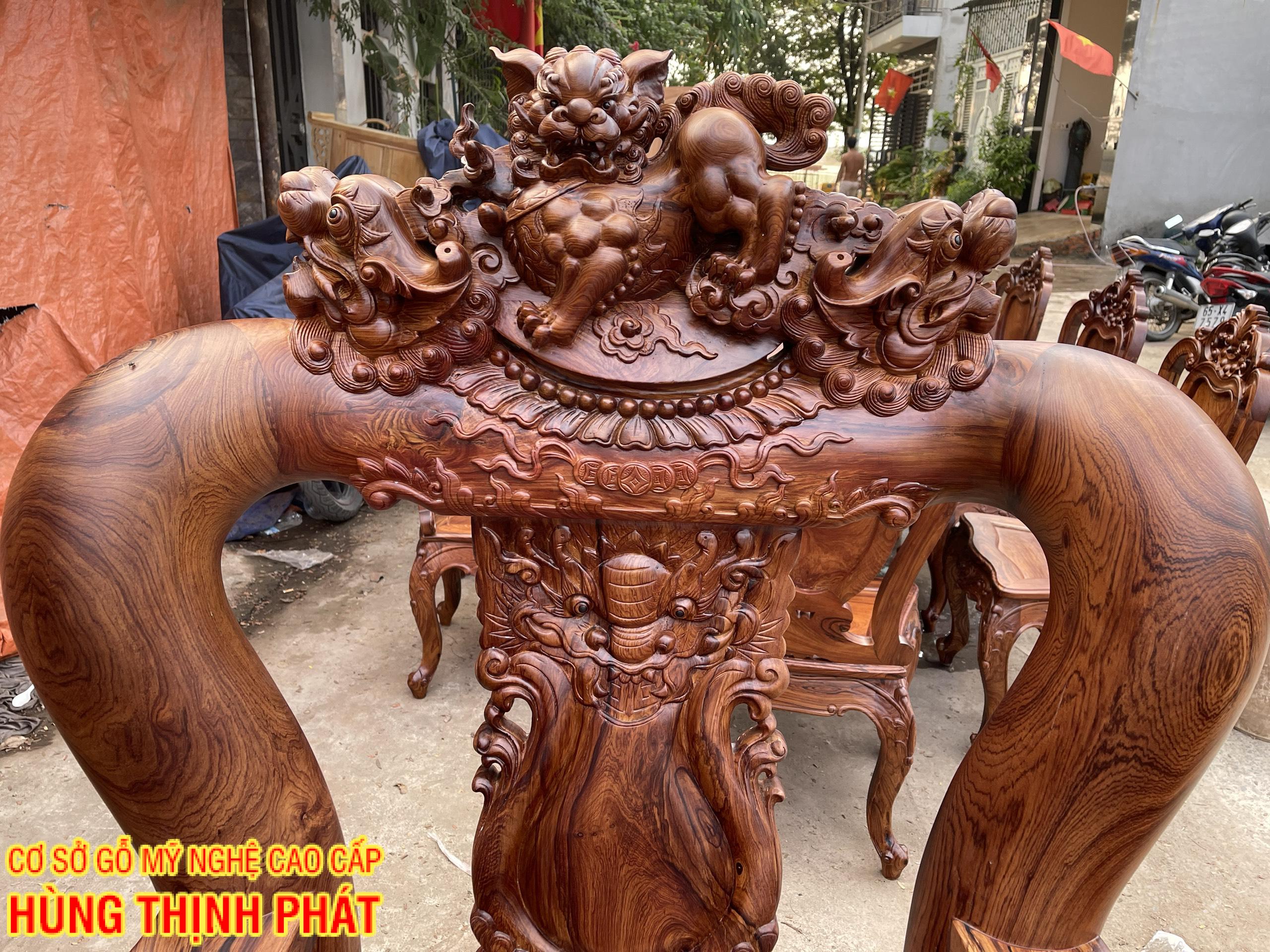 BÀN GHẾ PHÒNG KHÁCH GỖ CẨM LAI TAY 16