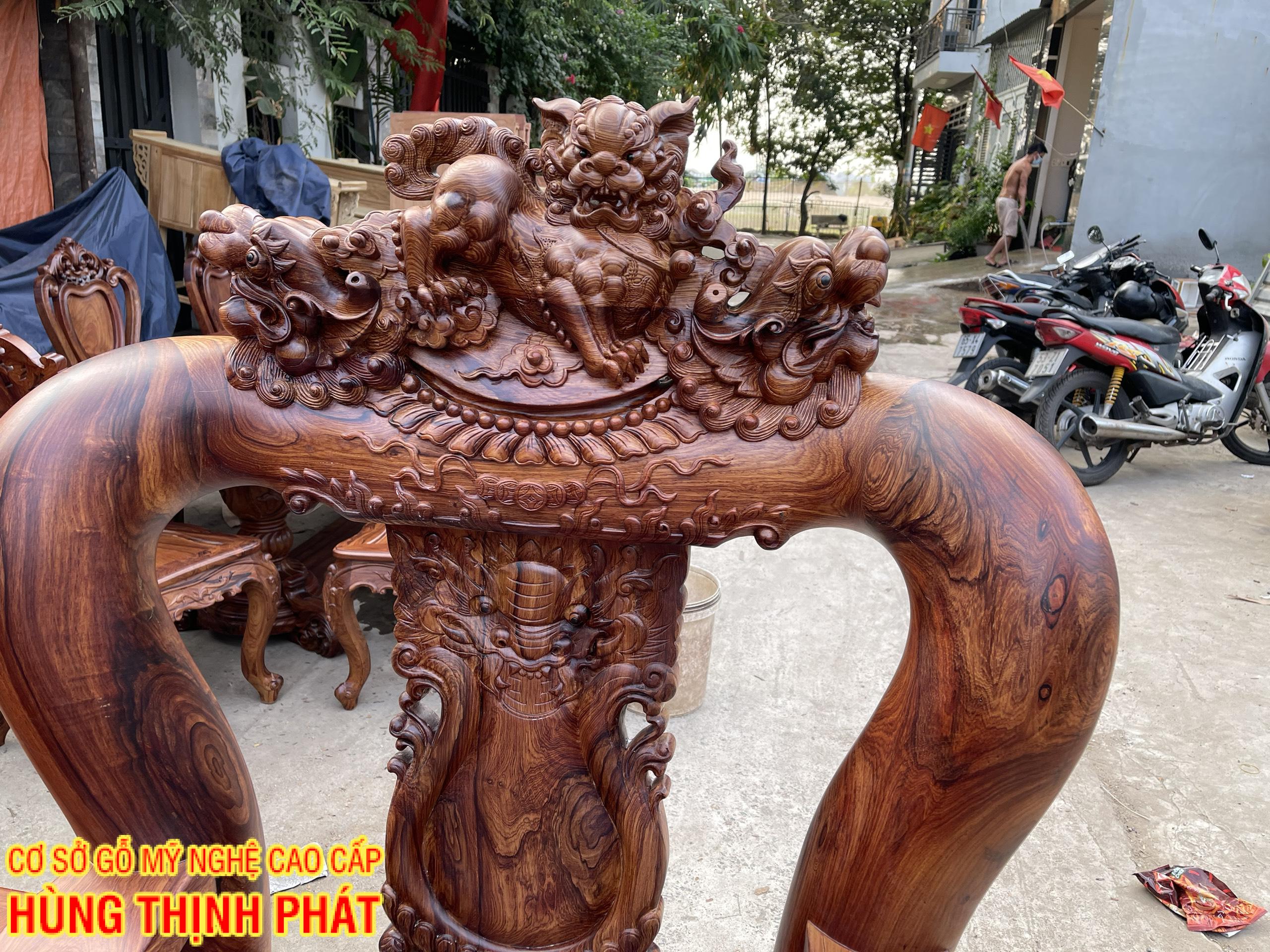 BÀN GHẾ PHÒNG KHÁCH GỖ CẨM LAI TAY 16