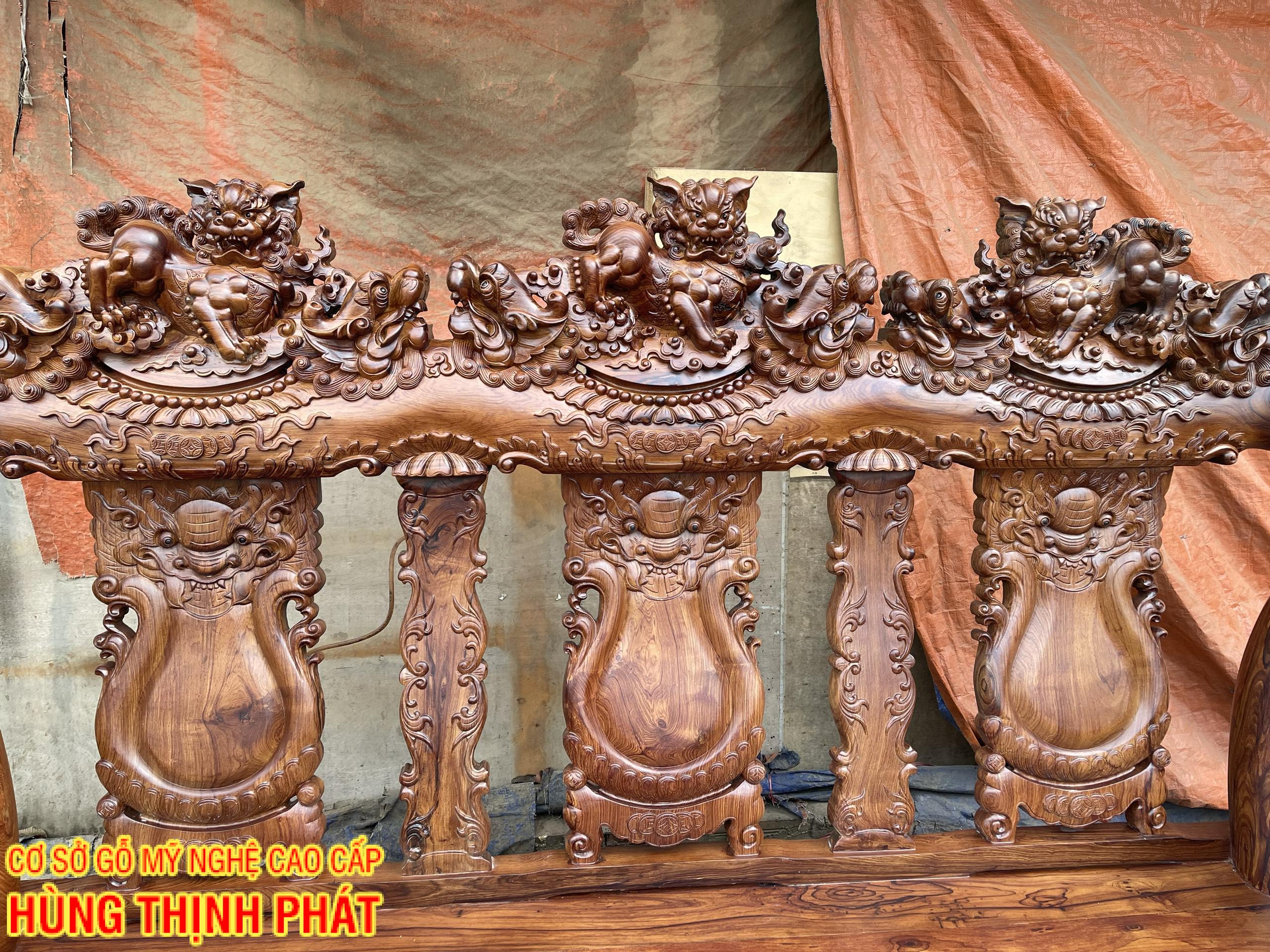 BÀN GHẾ PHÒNG KHÁCH GỖ CẨM LAI TAY 16