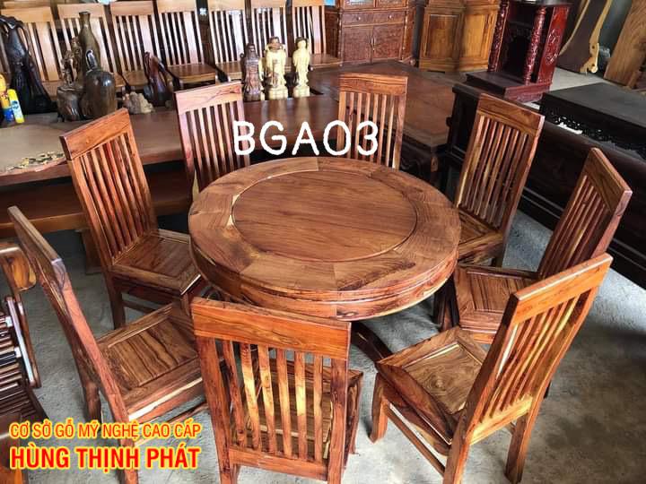 BÀN GHẾ ĂN GỖ CẨM LAI BGA 0099