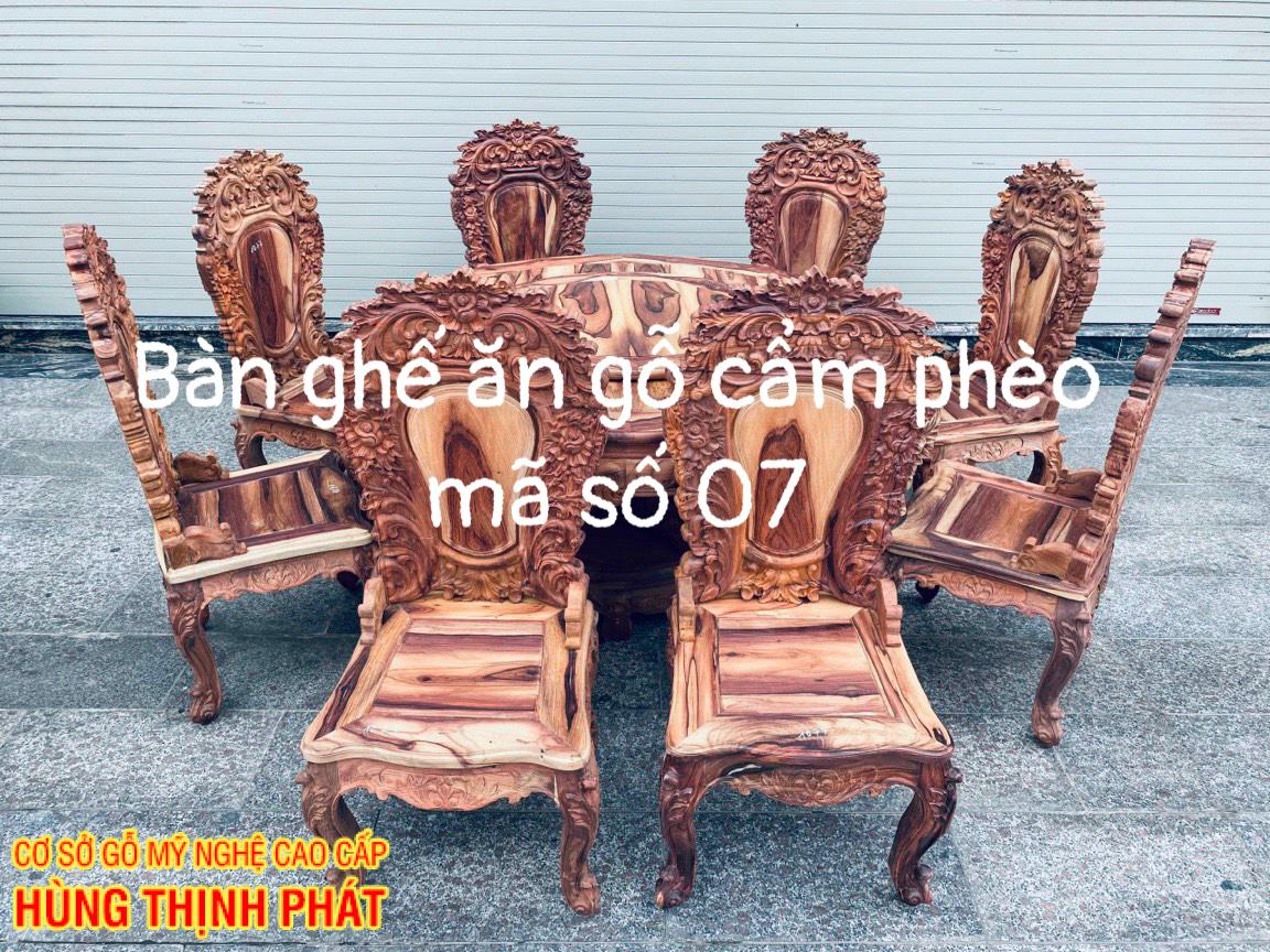 BÀN GHẾ ĂN GỖ CẨM LAI BGA 0099