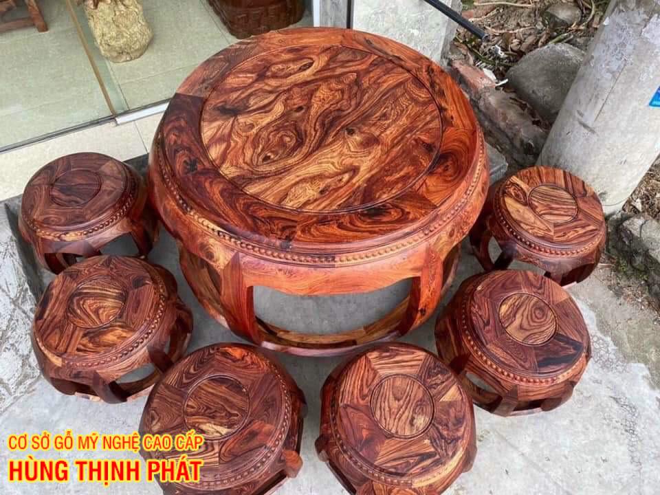 BÀN GHẾ MINH THÚNG GỖ CẨM LAI 7 MÓN