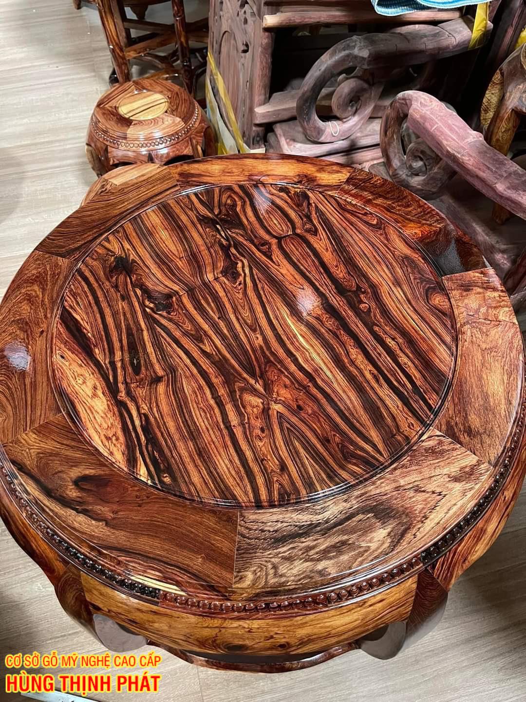 BÀN GHẾ MINH THÚNG GỖ CẨM LAI 7 MÓN