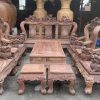BỘ BÀN GHẾ PHÒNG KHÁCH GỖ CẨM LAI TAY 14 ĐỤC NGHÊ ĐỈNH