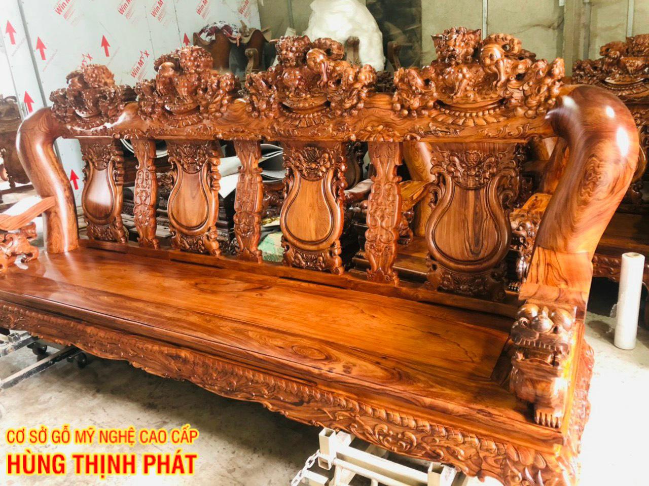 BÀN GHẾ PHÒNG KHÁCH GỖ CẨM LAI TAY 20 HÀNG ĐỘC