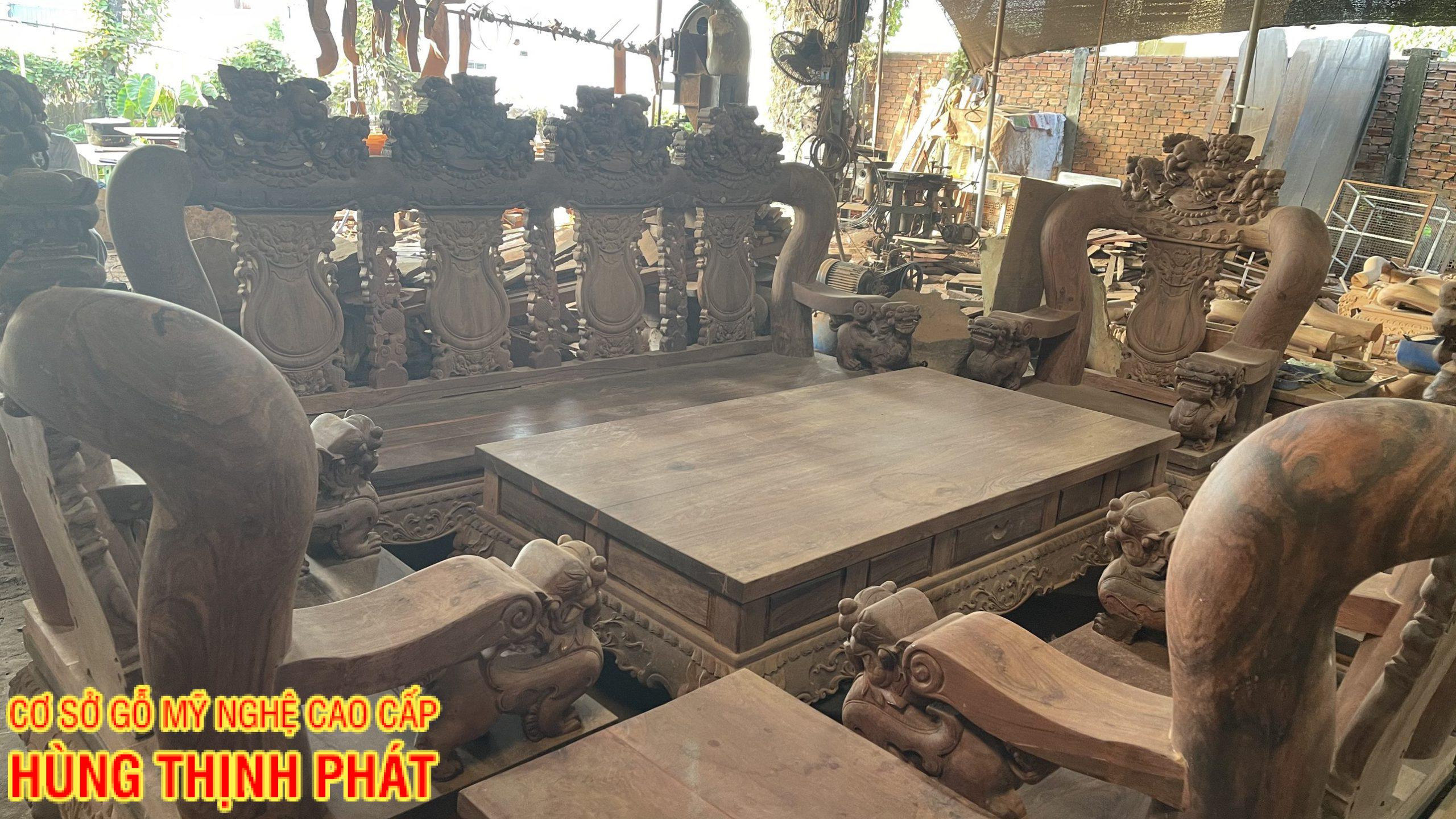 BÀN GHẾ PHÒNG KHÁCH GỖ CẨM LAI TAY 20 HÀNG ĐỘC