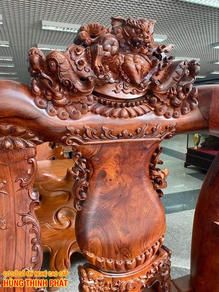 BÀN GHẾ PHÒNG KHÁCH GỖ CẨM LAI TAY 20 HÀNG ĐỘC