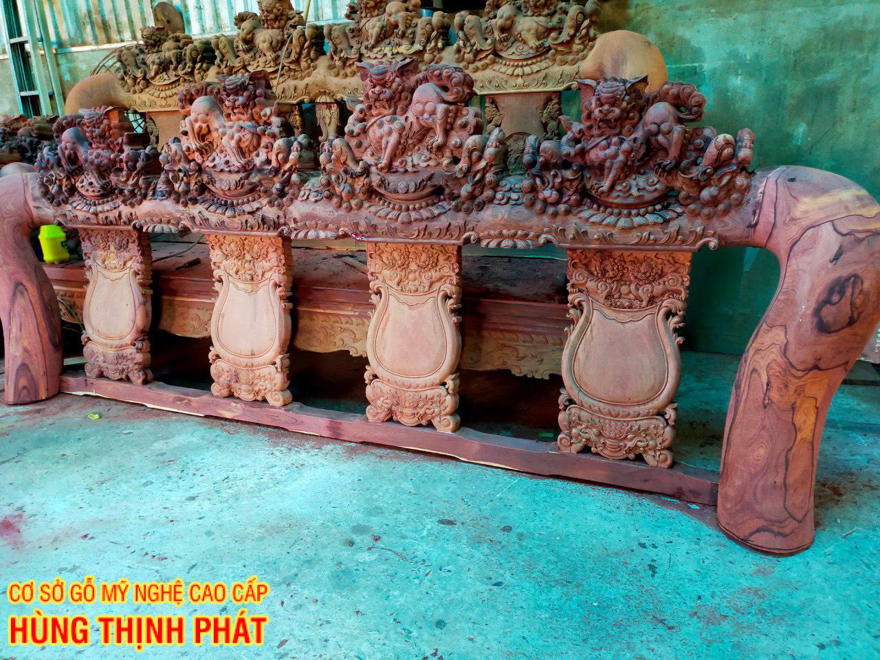 BÀN GHẾ PHÒNG KHÁCH GỖ CẨM LAI TAY 20 HÀNG ĐỘC