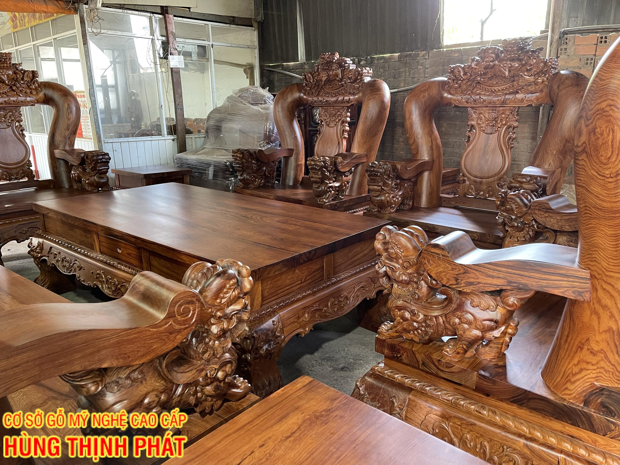 BÀN GHẾ PHÒNG KHÁCH GỖ CẨM LAI TAY 25 HÀNG HOÀN THIỆN SIÊU KHỦNG