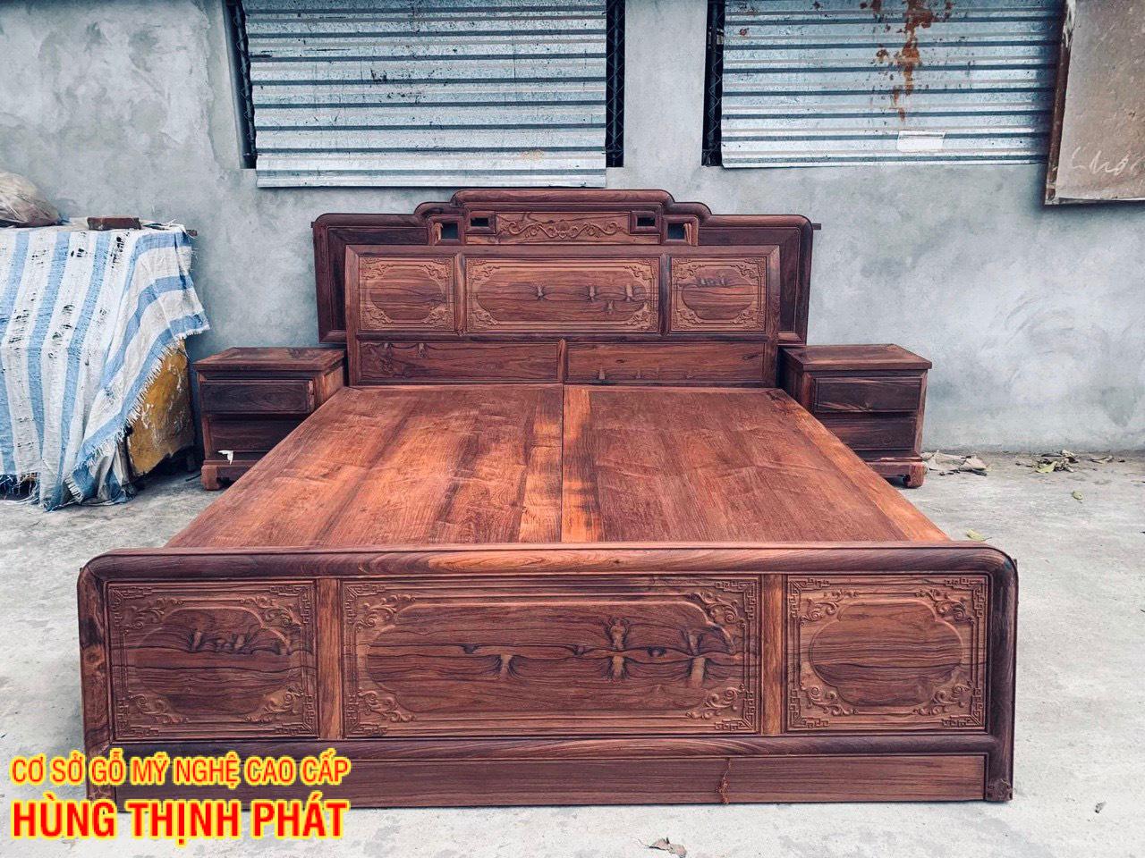 GIƯỜNG NGỦ GỖ CẨM LAI HÀNG MỘC