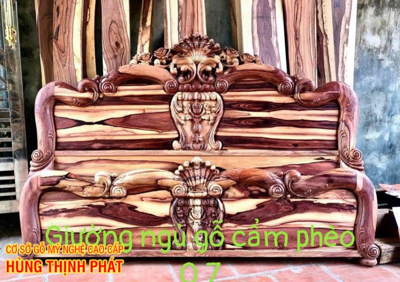 GIƯỜNG NGỦ GỖ CẨM LAI HÀNG MỘC