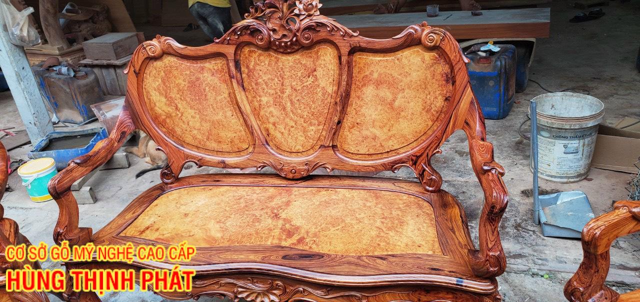 BỘ BÀN GHẾ LUIS GỖ CẨM NU HƯƠNG 9 MÓN HÀNG HOÀN THIỆN