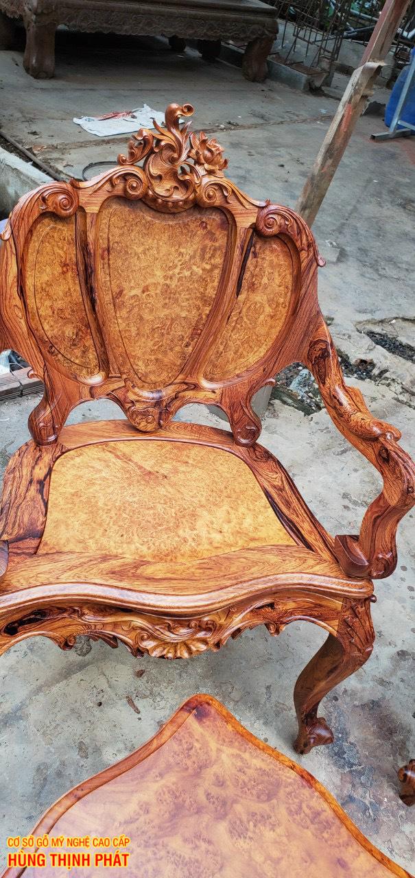 BỘ BÀN GHẾ LUIS GỖ CẨM NU HƯƠNG 9 MÓN HÀNG HOÀN THIỆN