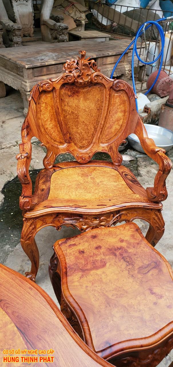 BỘ BÀN GHẾ LUIS GỖ CẨM NU HƯƠNG 9 MÓN HÀNG HOÀN THIỆN