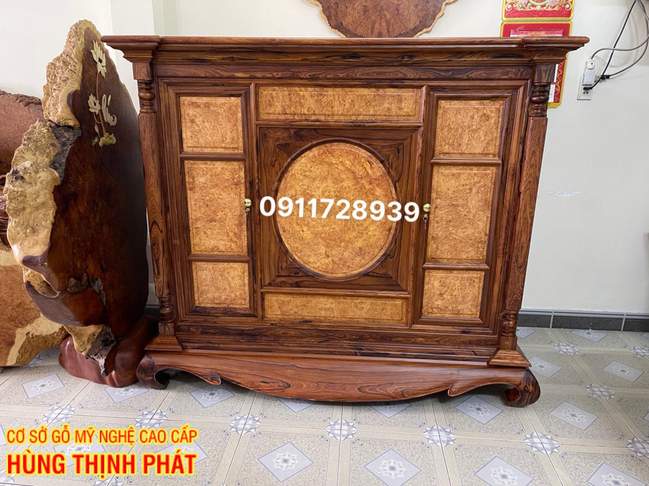 TỦ THỜ CẨM LAI NU GÕ ĐỎ HOÀN THIỆN