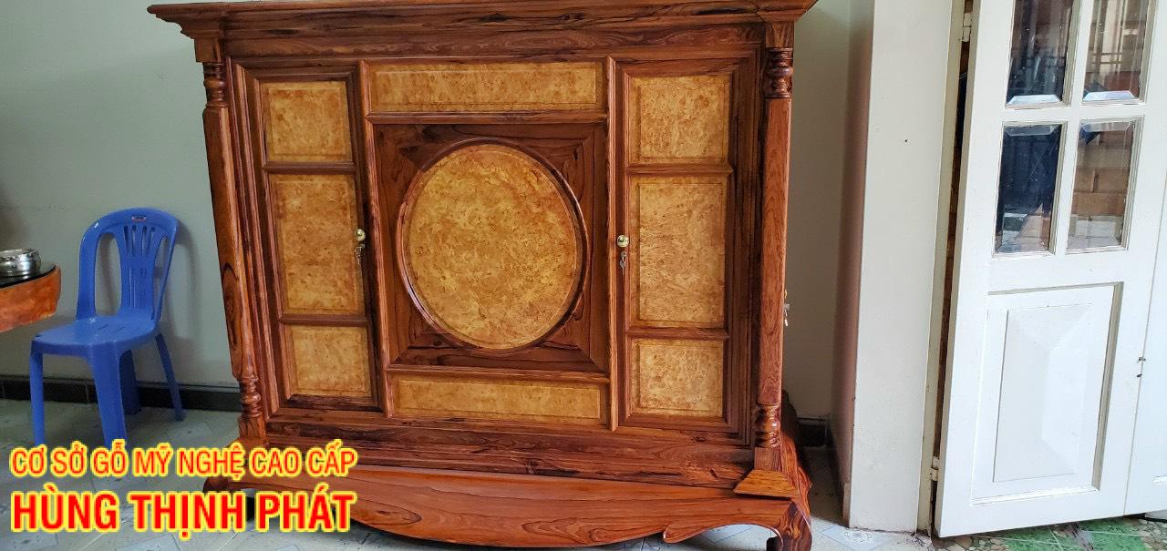 TỦ THỜ CẨM LAI NU GÕ ĐỎ HOÀN THIỆN