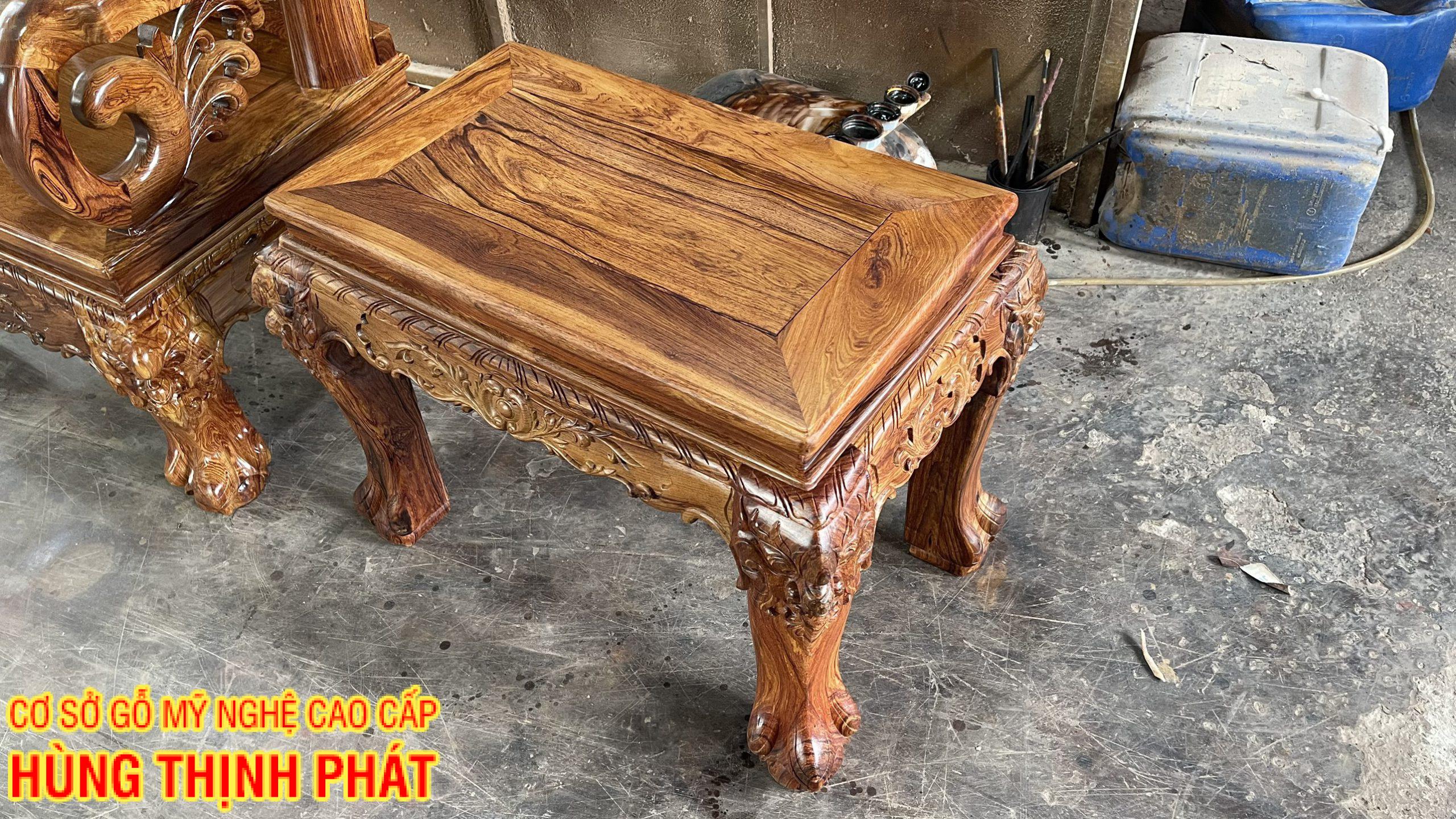 BỘ BÀN GHẾ CẨM LAI ĐỤC KIỂU ĐÀO CHIM 6 MÓN