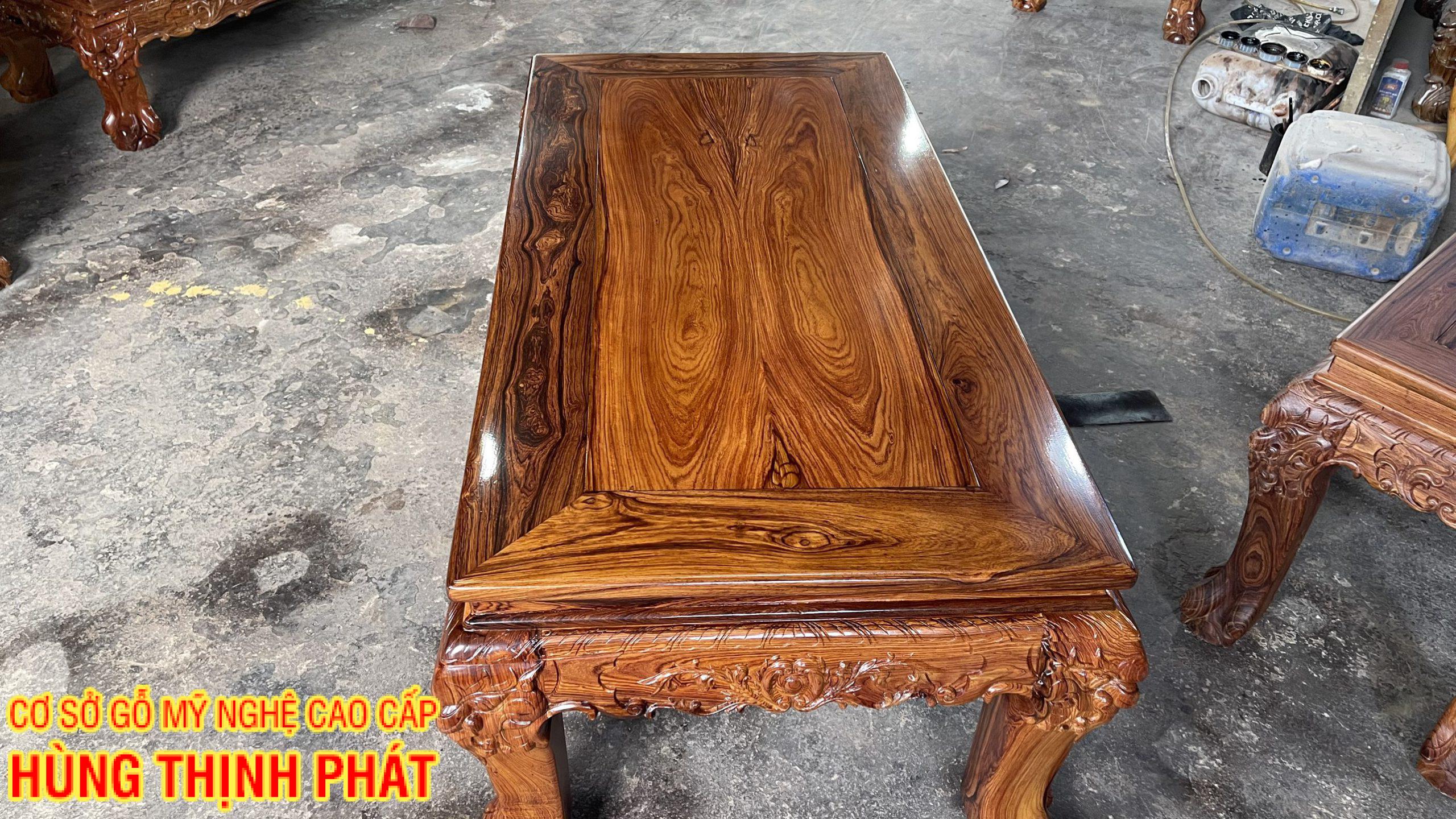 BỘ BÀN GHẾ CẨM LAI ĐỤC KIỂU ĐÀO CHIM 6 MÓN