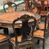 Bộ bàn ăn tròn gỗ Mun sọc mặt gỗ Nu Hương
