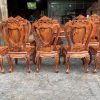 Bộ bàn ghế ăn ô van khuyến gỗ Cẩm Lai