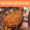 Bộ bàn ghế ăn ô van khuyến gỗ Cẩm Lai