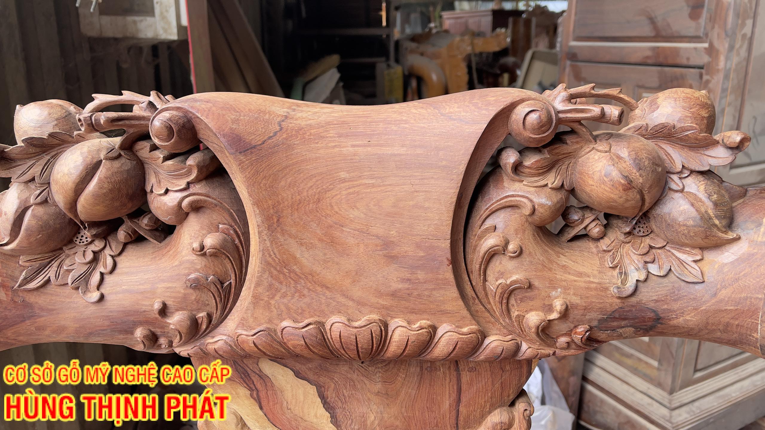 Bộ bàn ghế phòng khách gỗ Cẩm Phèo 6 món tay cột 12 mộc - Sự quý hiếm và độc đáo