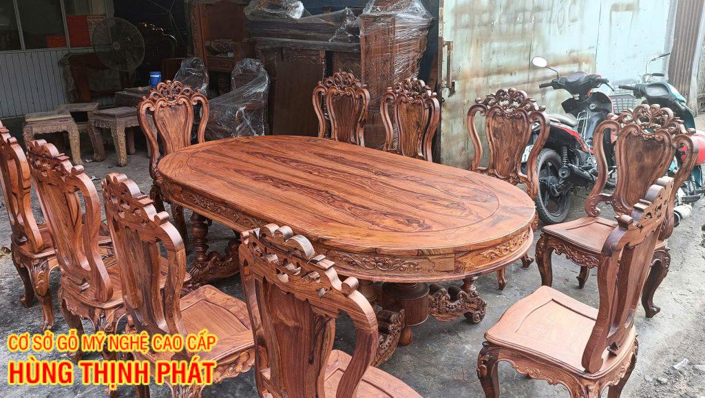 Bộ Bàn Ghế Ăn Gỗ Cẩm Lai Louis 11 Món – Đẳng Cấp Sang Trọng Cho Phòng Bếp Của Bạn