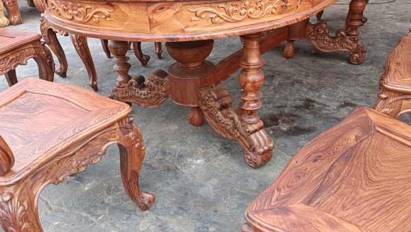 Bộ Bàn Ghế Ăn Gỗ Cẩm Lai Louis 11 Món – Đẳng Cấp Sang Trọng Cho Phòng Bếp Của Bạn