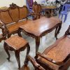 Bộ Bàn Ghế Louis 3 Buồng 9 Món – Nét Đẹp Tân Cổ Điển Từ Gỗ Hương và Cẩm Lai