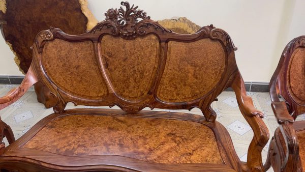 Bộ Bàn Ghế Louis 3 Buồng 9 Món – Nét Đẹp Tân Cổ Điển Từ Gỗ Hương và Cẩm Lai