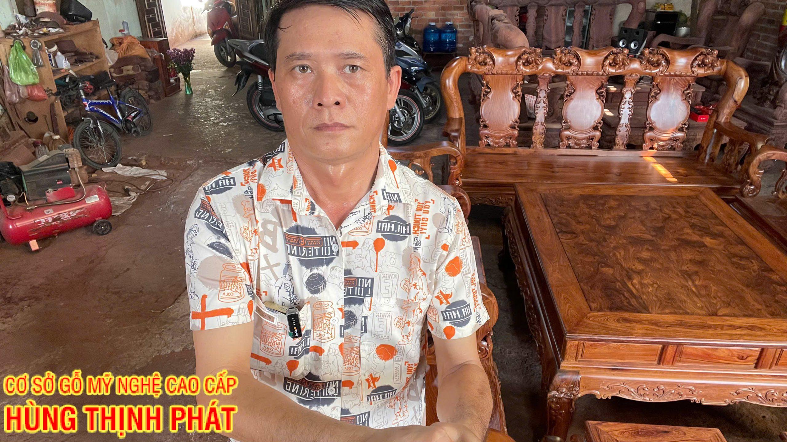 Bộ Bàn Ghế Triện Đào Tay 12 Gỗ Cẩm Lai – Nét Sang Trọng Bền Vững Cho Phòng Khách