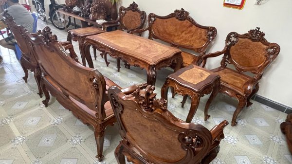 Bộ Bàn Ghế Louis Nu Gỗ Cẩm Lai 9 Món – Kiệt Tác Nội Thất Đẳng Cấp