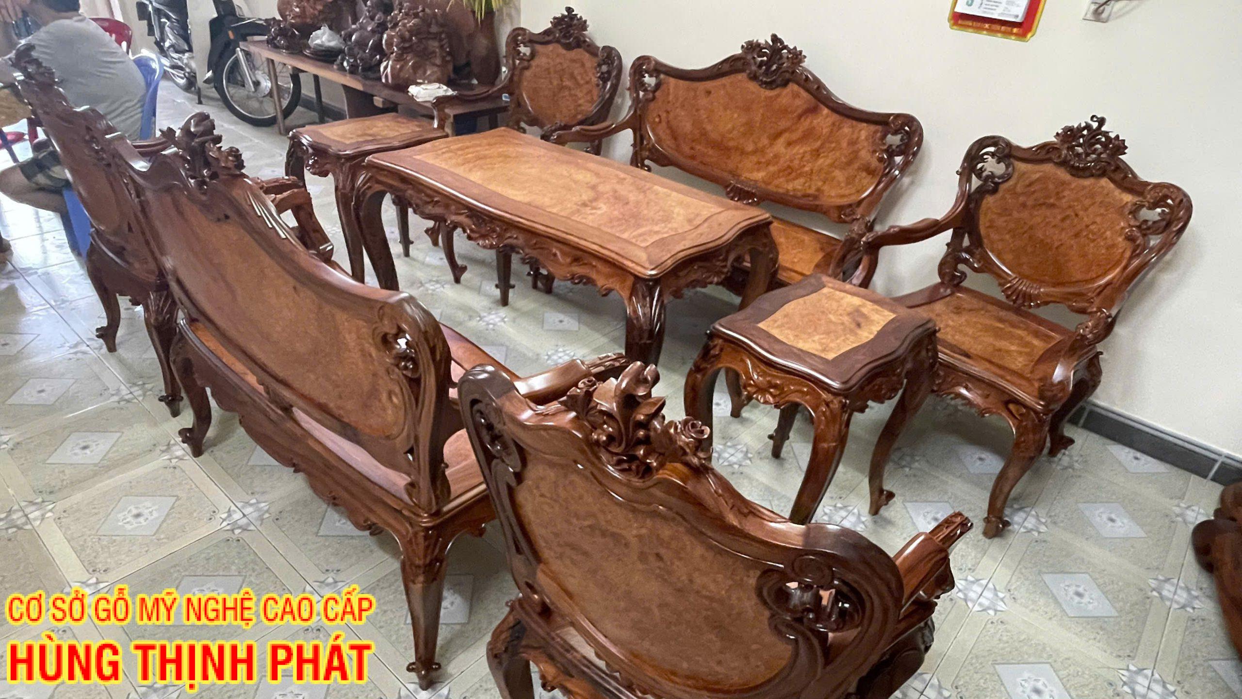 Bộ Bàn Ghế Louis Nu Gỗ Cẩm Lai 9 Món – Kiệt Tác Nội Thất Đẳng Cấp